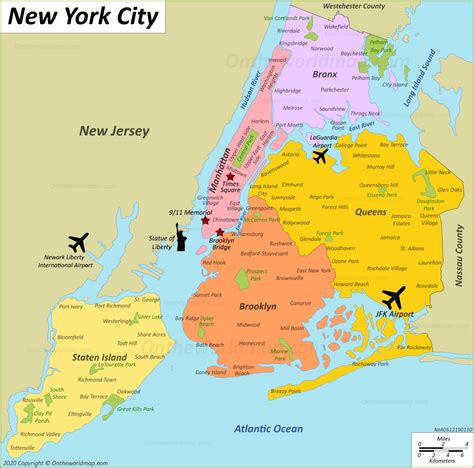 Map Of New York City With Boroughs - Zone Map