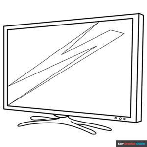 Tv Coloring Page | Easy Drawing Guides