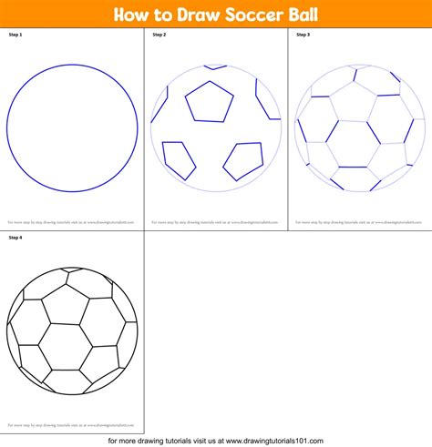 How To Draw A Soccer Ball Step By Step Drawing Tutorial With Pictures Cool2bKids Soccer Drawing ...