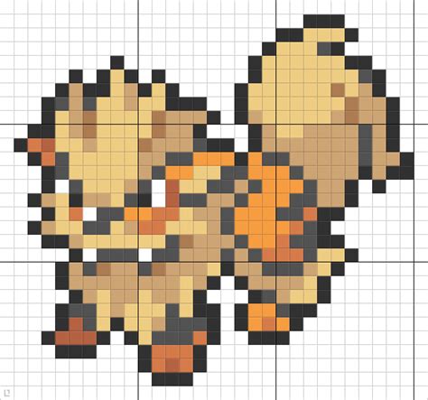 Arcanine Pokemon Pixel Art