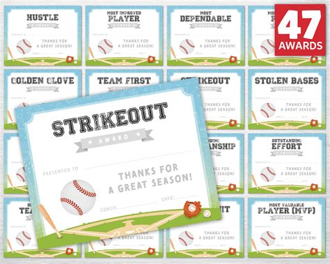 Editable Baseball Award Certificates Award Ceremony - Etsy Singapore