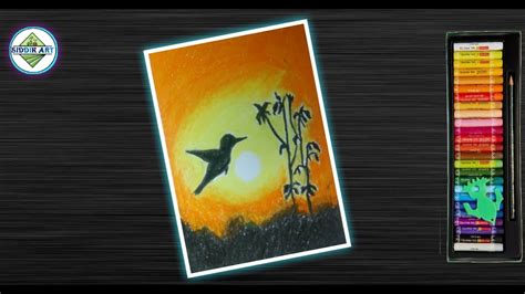 How to draw an alone Bird, Easy Oil Pastel Drawing for Beginners, Sunlight Drawing || Siddik Art ...