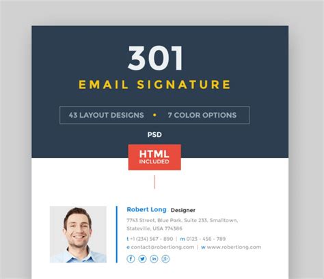 Web Development: 20+ Best Free & Premium Email Footer Signature Template Designs to Download for ...