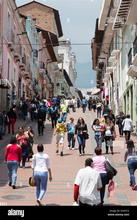 Ecuadorian people in the streets of the capital city, Quito, Ecuador, South America Stock Photo ...