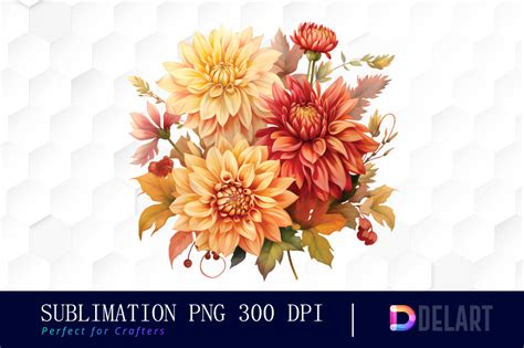 Watercolor Autumn Bouquet Flower Clipart Graphic by DelArt · Creative ...