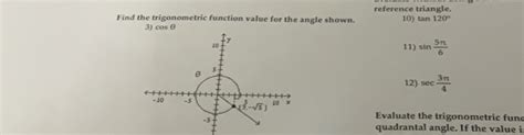 SOLVED: reference triangle. Find the trigonometric function value for ...