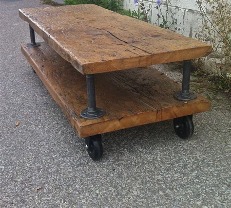 Industrial Coffee Table With Wheels : Indian handmade industrial style ...