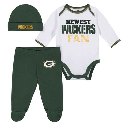 Baby Boys Green Bay Packers 3-Piece Bodysuit, Pant and Cap Set – Gerber ...