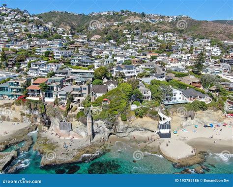 Aerial View of Laguna Beach Coastline, California Stock Photo - Image of colorful, palm: 193785186