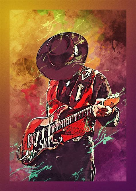 ' Stevie Ray Vaughan' Poster, picture, metal print, paint by Daisy Donna | Displate