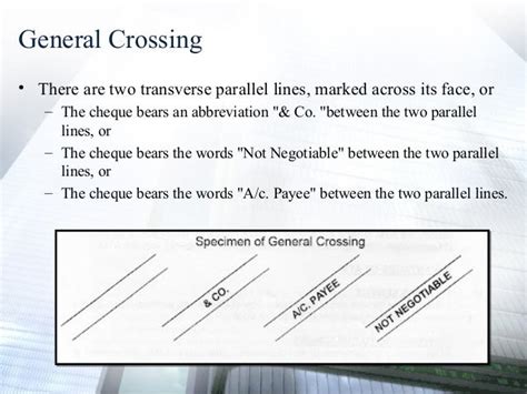 Cheque meaning crossing and types