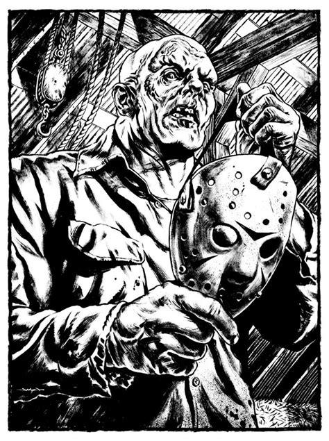 Jason Edmiston's Art Store — Jason Voorhees Unmasked - 13" x 17 ...