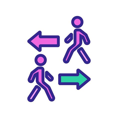 going in opposite directions walking people icon vector outline illustration 10404782 Vector Art ...