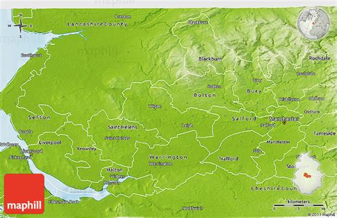 Physical 3D Map of Wigan