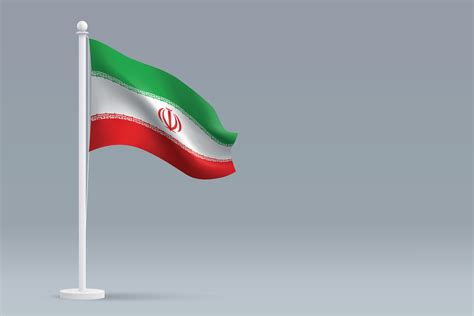 3d realistic national Iran flag isolated on gray background 28649511 Vector Art at Vecteezy