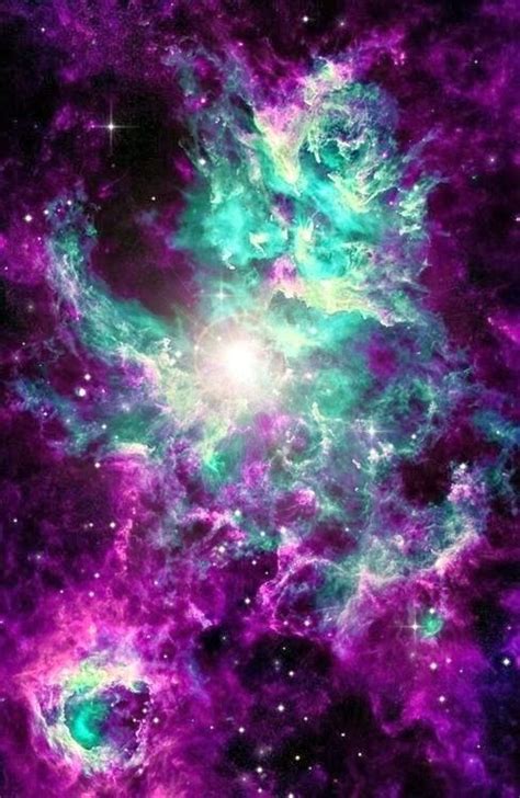 Mesmerizing Galaxy Purple and Turquoise Art