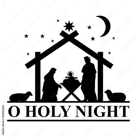 Christmas Nativity Scene Silhouette, vector Stock Vector | Adobe Stock