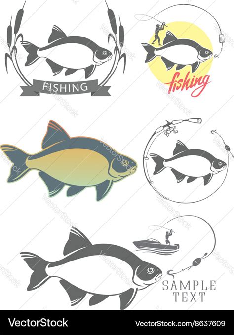 Bream fishing logo Royalty Free Vector Image - VectorStock