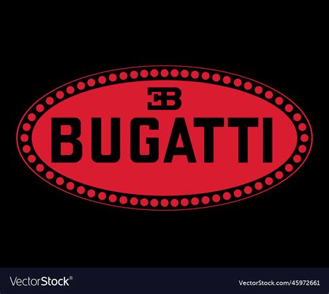 Bugatti brand logo symbol red design french cars Vector Image