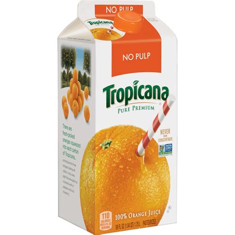 Tropicana Pure Premium 100% Juice Orange No Pulp 59 Fl Oz Carton ...