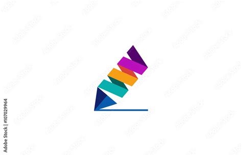 colorful pencil logo vector Stock Vector | Adobe Stock