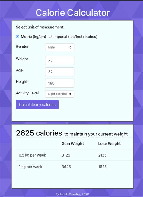 GitHub - jacob-crawley/calorie-calculator: A simple react website that ...