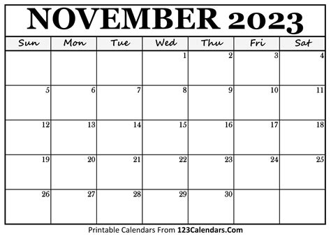 Free Printable November 2023 Calendar Template Download In, 56% OFF