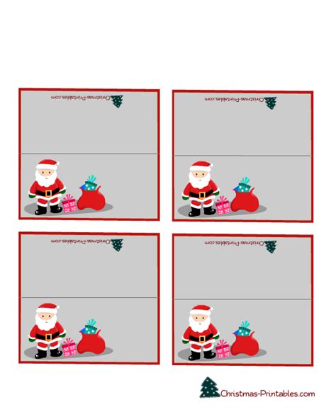 Free Printable Christmas Place Cards Template - Free Templates Printable