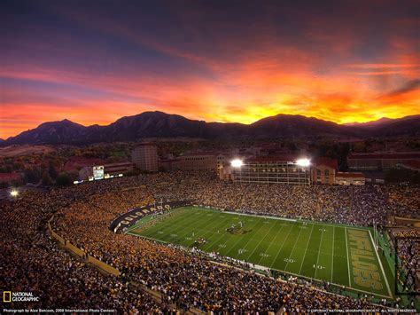 University of Colorado at Boulder - Folsom Field Sunset Skyline Colorado Girl, Boulder Colorado ...