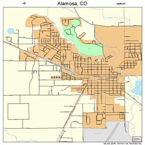 Alamosa Colorado Street Map 0801090