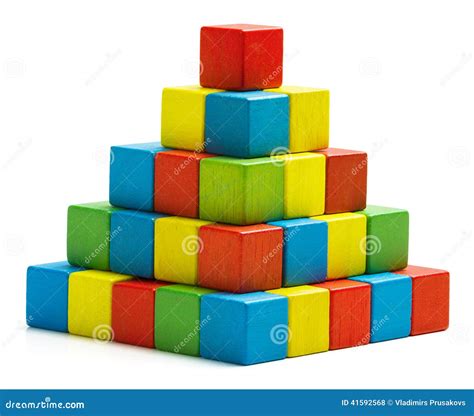 Toy Blocks Pyramid, Multicolor Wooden Bricks Stack Stock Photo - Image: 41592568