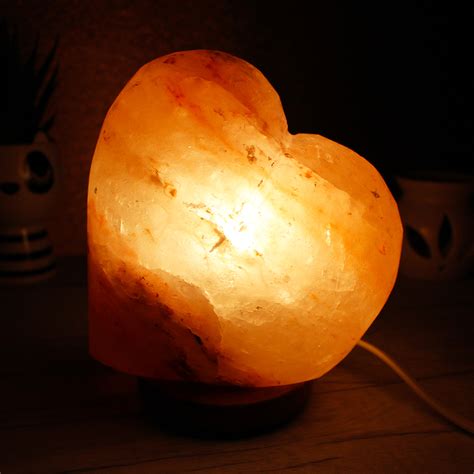 Himalayan Heart Salt Lamp On Wooden Base | Gift Store Ltd