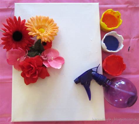 Learn with Play at Home: Flower Stencil Spray Painting