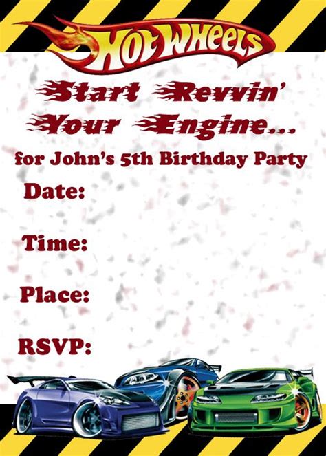 a birthday party flyer with cars on it