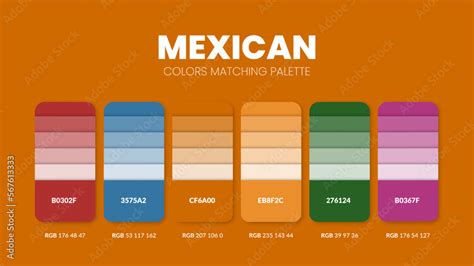Color palette in Mexican colour theme collections. Color inspiration or ...