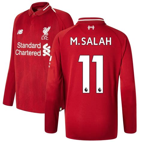 Mohamed Salah Liverpool New Balance 2018/19 Home Replica Long Sleeve ...