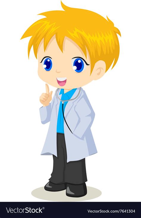 Cute cartoon of a boy as a doctor Royalty Free Vector Image