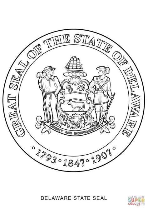 Delaware State Seal coloring page | Free Printable Coloring Pages ...