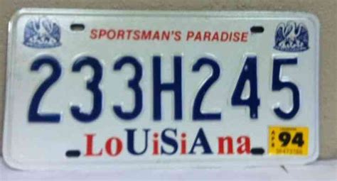 1994 LOUISIANA License Plate (233H245)