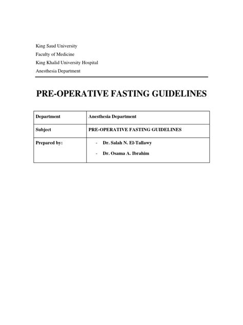 NPO Guidelines | Anesthesia | Childbirth