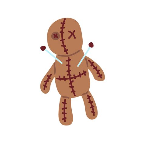 Voodoo Doll. Halloween Collection. Flat vector illustration 12804629 Vector Art at Vecteezy