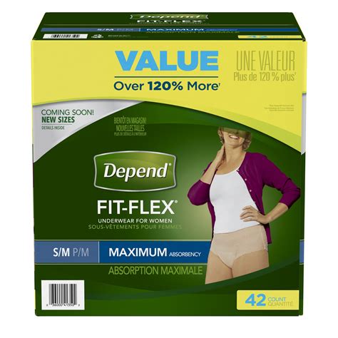 Depend Fit-Flex Incontinence Underwear for Women, Maximum, S/M, 42 Ct - Walmart.com