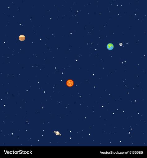 Planets in space solar system background Vector Image