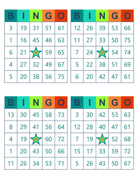 Bingo Cards 1000 Cards 4 per Page Instant Pdf Download S2 | Etsy UK