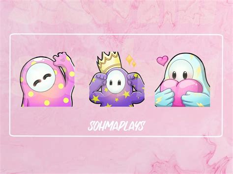 Set of 3 Fall Guys Emotes Twitch Discord Cute - Etsy