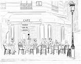 Paris Cafe Coloring Pages sketch template
