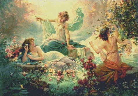 Water Nymphs Counted Cross Stitch Patterns Printable Chart - Etsy | Art painting oil, Painting ...