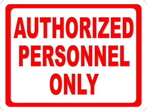 Authorized Personnel Only Sign Printable