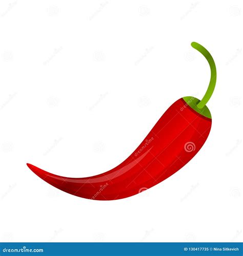 Red Chilli Pepper Icon, Cartoon Style Stock Vector - Illustration of ...