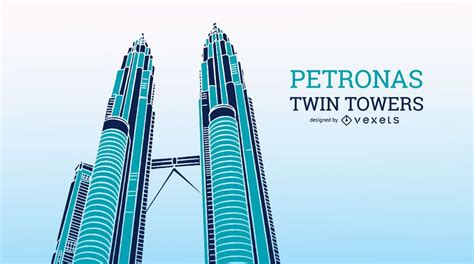 Ilustración de las torres gemelas de petronas - Descargar vector